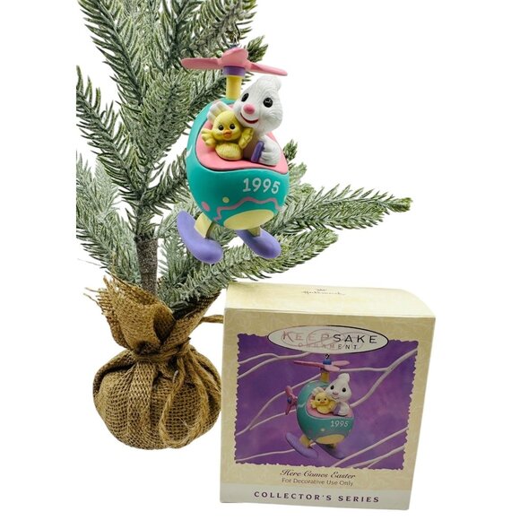 Hallmark Keepsake Ornament 1995 Here Comes Easter Bunny Helicopter Vintage - Picture 1 of 7